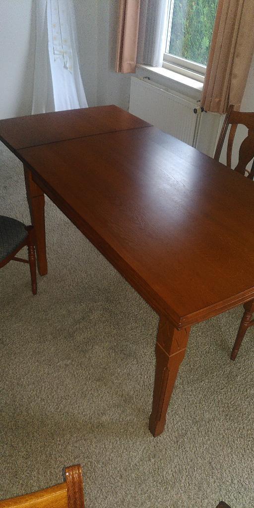 Eethoek met 6 stoelen, kersenhout, Huis en Inrichting, Tafels | Eettafels, Zo goed als nieuw, 50 tot 100 cm, 150 tot 200 cm, Vijf personen of meer