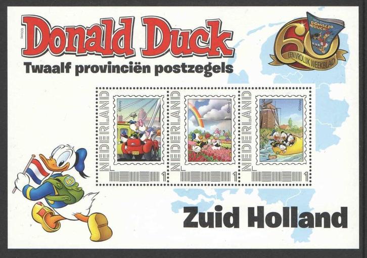 Postzegels Twaalf Provinciën, Donald Duck: Zuid-Holland, Postzegels en Munten, Postzegels | Nederland, Postfris, Na 1940, Ophalen of Verzenden
