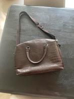 Manfield leren laptop tas met croco print, Sieraden, Tassen en Uiterlijk, Tassen | Damestassen, Ophalen, Zo goed als nieuw, Bruin