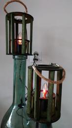 lantaarn met flame lamp compleet, Minder dan 50 cm, Nieuw, Hout, Ophalen