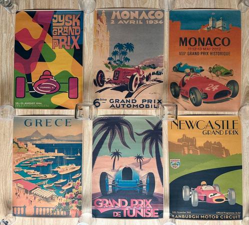 6 affiches grand prix, Verzamelen, Automerken, Motoren en Formule 1, Zo goed als nieuw, Formule 1, Ophalen of Verzenden