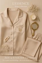 Zijden pyjamaset champagnekleur – nieuw!, Ophalen of Verzenden, Zo goed als nieuw, Accessoires