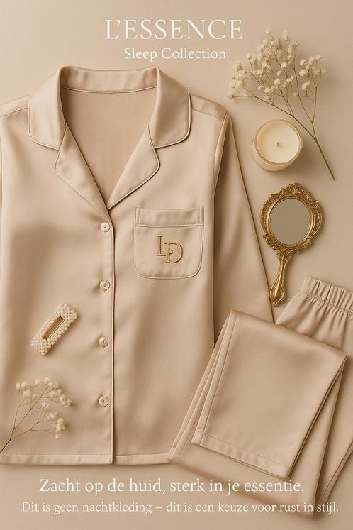 Zijden pyjamaset champagnekleur – nieuw!, Kleding | Heren, Trouwkleding en Trouwaccessoires, Zo goed als nieuw, Accessoires, Ophalen of Verzenden
