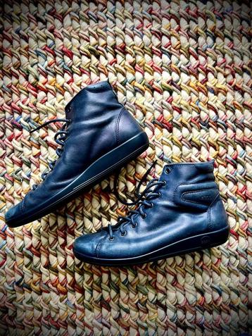 Ecco Soft Veterboots blauw Leer - Dames maat 38 beschikbaar voor biedingen