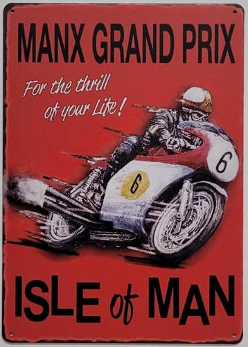 Manx Grand Prix Isle of Man reclamebord van metaal wandbord  beschikbaar voor biedingen