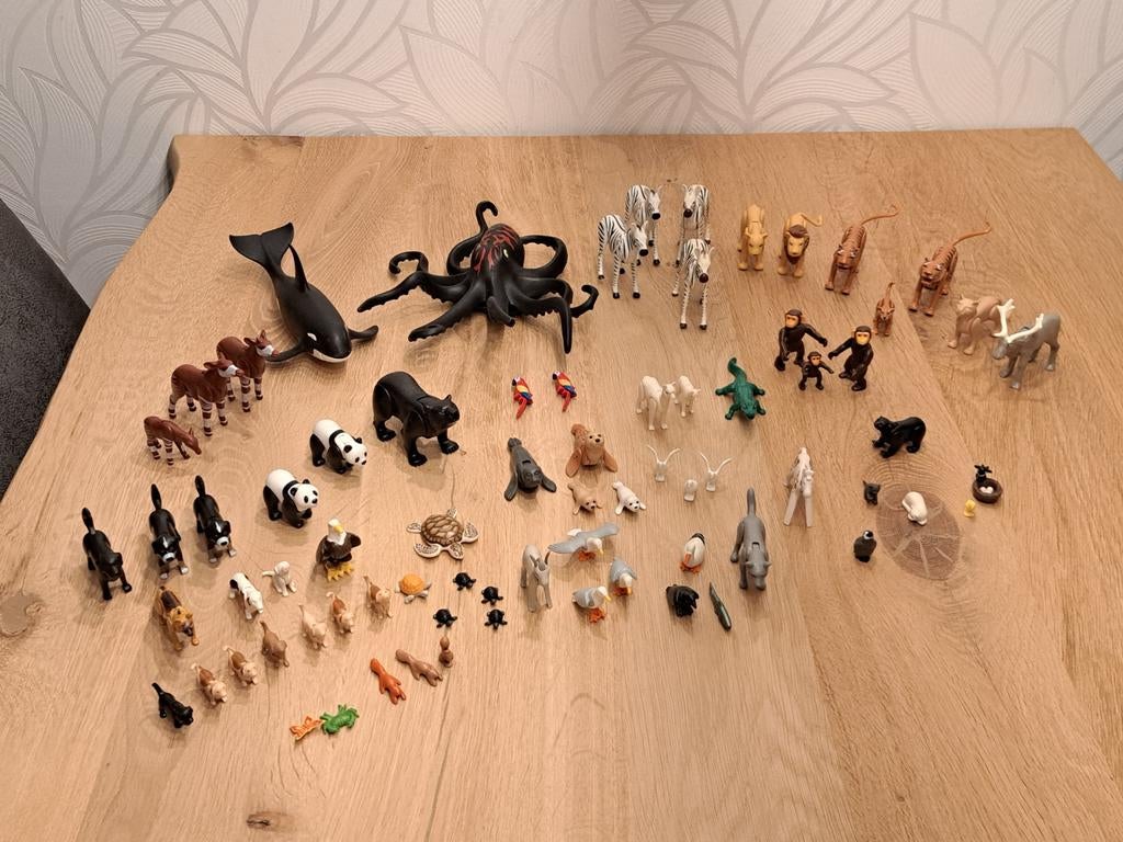 Partij Playmobil dieren: orka, panda, tijgers, octopus, zebr, Ophalen of Verzenden
