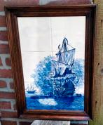 Delfts Blauwe Tegel Schilderij / Wanddecoratie - Zeilschip, Antiek en Kunst, Ophalen of Verzenden