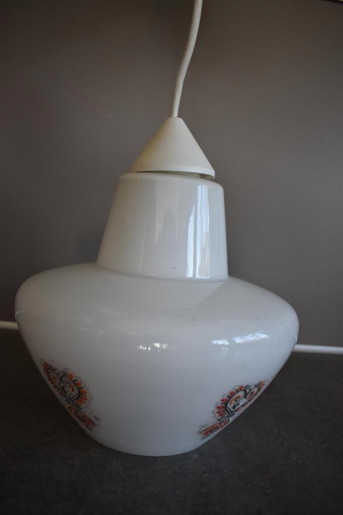 ARDITI vintage melk wit Italiaans design lamp retro print, Huis en Inrichting, Lampen | Hanglampen, Gebruikt, Minder dan 50 cm