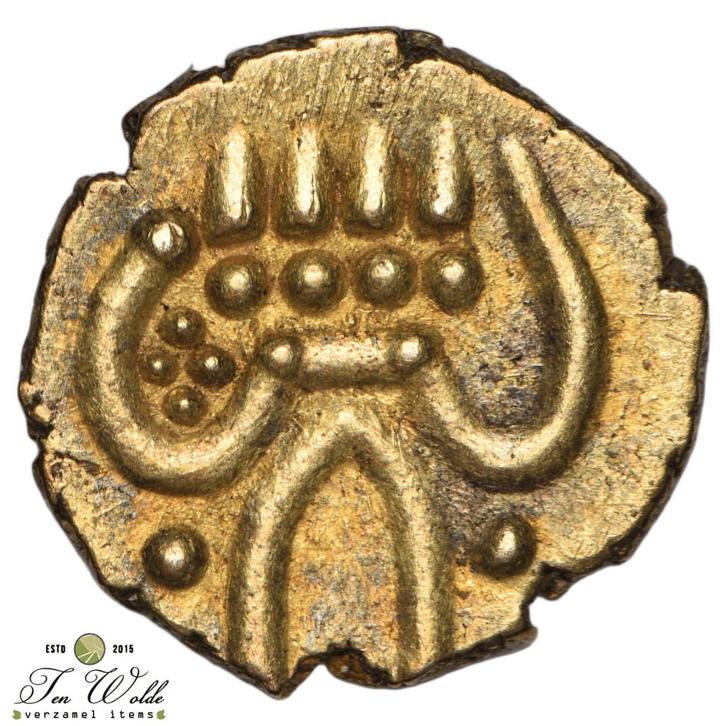 India Koninkrijk Cochin 1 Fanam 1795-1850, Postzegels en Munten, Munten | Azië, Losse munt, Zuid-Azië, Goud, Ophalen of Verzenden