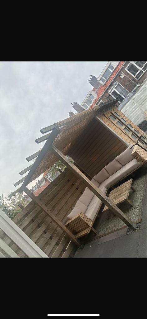 Houten Tuinset - Robuust & Sfeervol!, Tuin en Terras, Tuinstoelen, Gebruikt, Hout, Ophalen of Verzenden