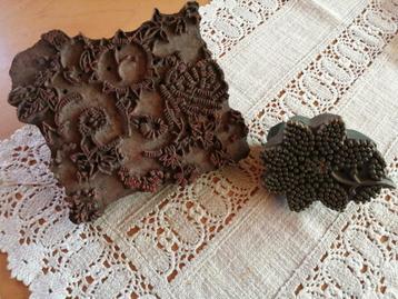Batik stempels stofstempel hout 2stuks  beschikbaar voor biedingen