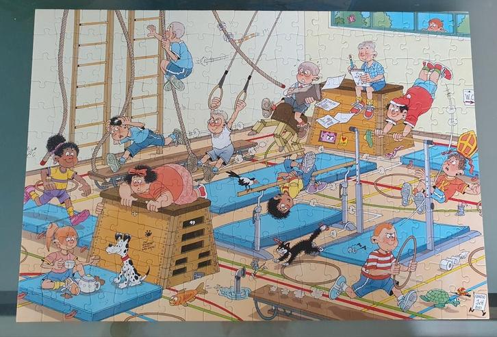 Kinderpuzzel jan van haasteren junior apenkooien 240 stukjes, Hobby en Vrije tijd, Denksport en Puzzels, Zo goed als nieuw, Minder dan 500 stukjes