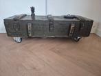Industriële legerkist TV meubel / opbergkist op wielen, Ophalen, Gebruikt, 50 tot 100 cm, 100 tot 150 cm