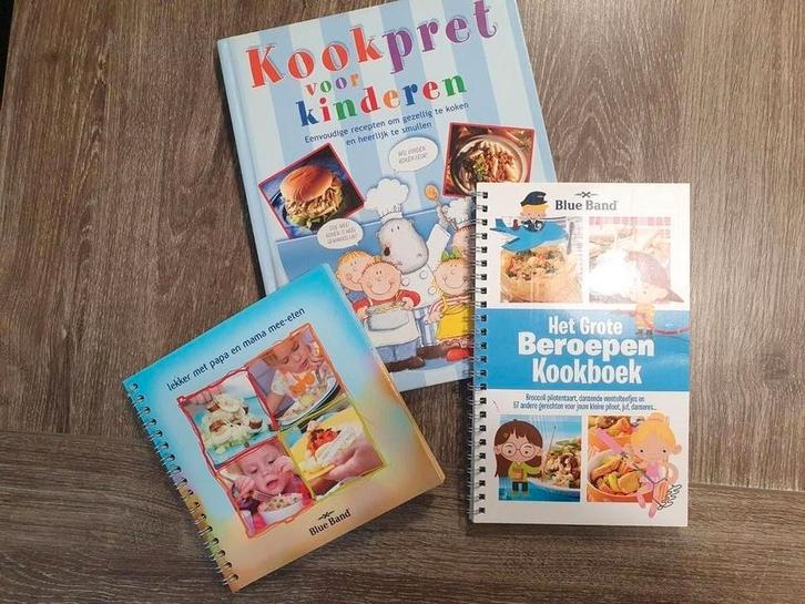 3x Kookboeken met / voor kinderen, Boeken, Kookboeken, Zo goed als nieuw, Voorgerechten en Soepen, Hoofdgerechten, Tapas, Hapjes en Dim Sum