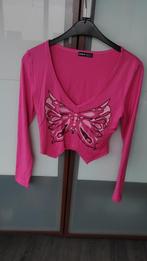 Crop top S, Ophalen of Verzenden, Zo goed als nieuw, Lange mouw, Roze