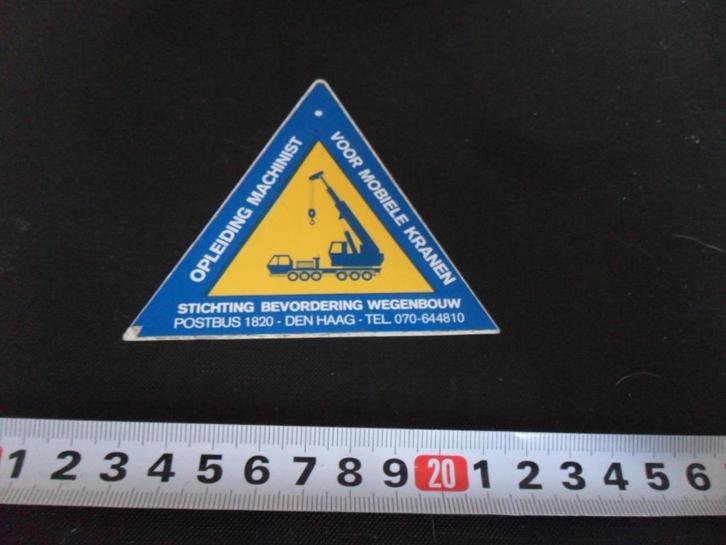 sticker den haag opleiding machinist mobiele kranen SBW, Verzamelen, Stickers, Zo goed als nieuw, Bedrijf of Vereniging, Ophalen