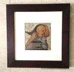 4) - Meisje met grijs poesje ca. 1990 - Indiase School, Antiek en Kunst, Ophalen of Verzenden