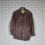 Vintage Jas Maat L Bruin Suède Leer Parka Houtje Touwtje, Maat 52/54 (L), Bruin, Verzenden, Vintage