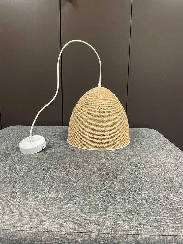 Sisal hanglamp Dana showmodel, Huis en Inrichting, Lampen | Hanglampen, Nieuw, Minder dan 50 cm, Metaal, Ophalen