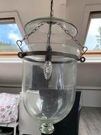 hanglamp met stolp / stormhanglamp, Minder dan 50 cm, Antiek, Ophalen, Glas