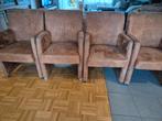 4 nette stoelen op wielen, Huis en Inrichting, Stoelen, Ophalen, Zo goed als nieuw, Bruin, Vier