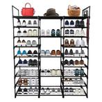 Schoenenrek | 129x31x158 cm | Staal | Opbergrek | Zwart, Info@lendo-online.eu, Nieuw, Lendo Online, Kraaiendonk 14, 5428 NZ, Venhorst, Noord-Brabant, Nederland