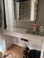 Complete Make-up Tafel Set met Spiegel en Stoel, 100 tot 150 cm, Ophalen of Verzenden, Minder dan 100 cm, Glas