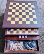 Multi Houten Bordspel/ chess, luddu, snake and ladders, Een of twee spelers, Ophalen, Gebruikt, Reisspel