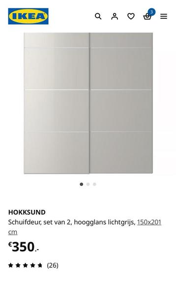 Hokksund ikea schuifdeuren set van 2  150/201