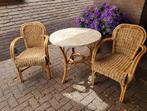 Rotan rieten tuinset tafeltje tuintafel tuinstoelen, Tuin en Terras, Tuinsets en Loungesets, Ophalen, 4 zitplaatsen, Gebruikt