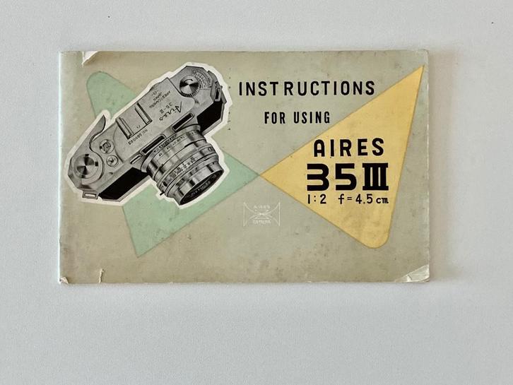 Manual / Instructions for using Aires 35III 1:2 f = 4,5 cm, Audio, Tv en Foto, Fotocamera's Analoog, Gebruikt, Compact, Overige Merken
