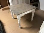 Landelijke tafel vierkant, met grey wash blad, Huis en Inrichting, Tafels | Eettafels, Ophalen, Zo goed als nieuw, Vijf personen of meer