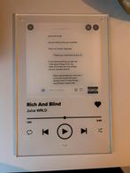 Plexiglas albumframe van Juice WRLD - Rich And Blind, Ophalen of Verzenden, A1 t/m A3, Muziek, Rechthoekig Staand