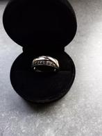 Zilveren ring met zwarte saffier maat 17,5, Nieuw, Ophalen of Verzenden, Dame, Zilver
