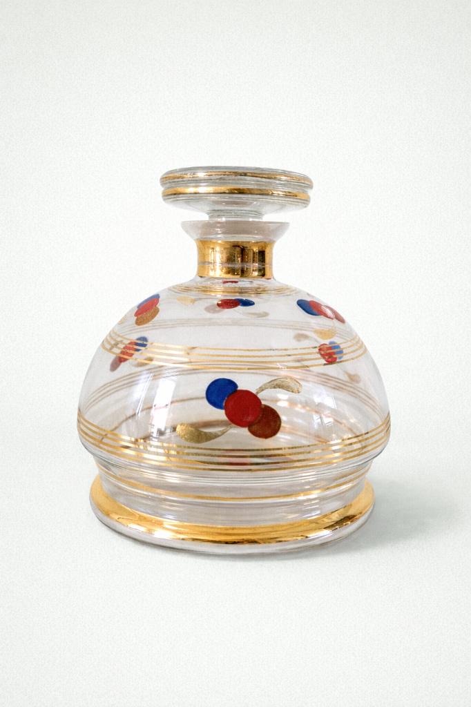 Boheems likeurset karaf + 5 glazen Art Deco jaren 1920/1930, Ophalen of Verzenden