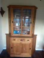 Handgemaakte hoge (240 cm) teak vitrinekast uit Indonesië, Huis en Inrichting, Kasten | Vitrinekasten, 200 cm of meer, 150 tot 200 cm