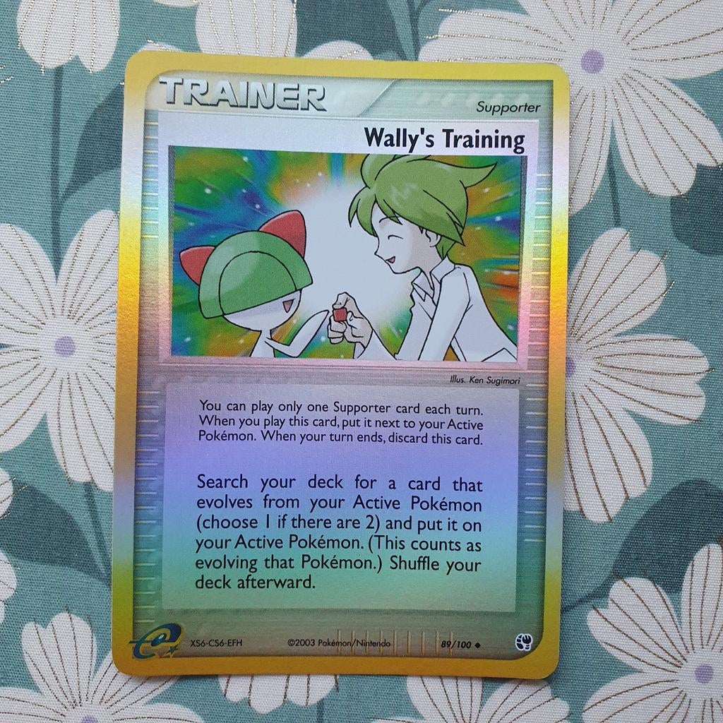 Trainer wally's training reverse holo pokemon kaart, Ophalen of Verzenden, Zo goed als nieuw