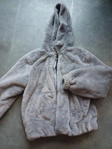 Grijze Fluffy Jas - Zo Goed Als Nieuw! beschikbaar voor biedingen
