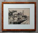 W.A Knip (1883-1967)  - Vissersboot aan het IJsselmeer, Antiek en Kunst, Kunst | Schilderijen | Klassiek, Ophalen of Verzenden