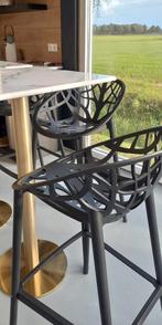 2x Bartafel met marmeren blad & 4x Barstoel # hotel chique, Ophalen, Zo goed als nieuw
