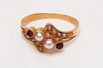 Ring antiek goud parels kleursteen., Sieraden, Tassen en Uiterlijk, Antieke sieraden, Ophalen of Verzenden, Goud, Ring