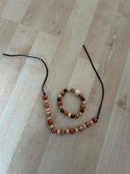 Hoten kralen armband en ketting nieuw, Ophalen of Verzenden, Nieuw, Bruin, Overige materialen