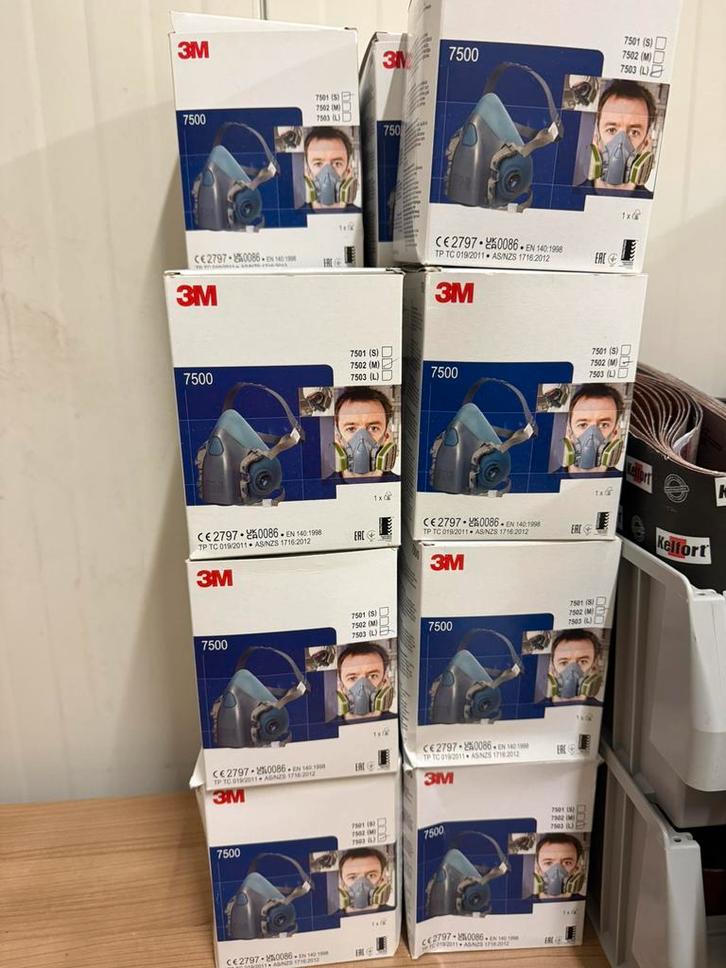 3m gelaatsmasker + toebehoren 7500 gelaatmasker, Doe-het-zelf en Verbouw, Adembescherming, Nieuw, Ophalen of Verzenden