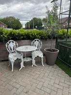 Mooi zeldzaam antiek wit bistrosetje tafel 2 stoelen, Antiek en Kunst, Ophalen