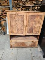 Houten Keukenkast - Sfeervolle Servicekast, Ophalen, Gebruikt, 100 tot 150 cm, 100 tot 150 cm