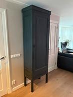 Keijser & Co Hoge Kast – 230 cm – Zwart met Grijze Was, Ophalen, Stijlvol Landelijk, 200 cm of meer, 50 tot 100 cm