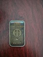 0.999 zilverbaar 100 gram Bank Brussel Lambert, Ophalen of Verzenden, Zilver