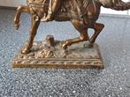 Prachtig vintage beeld Heraut te paard, Antiek en Kunst, Antiek | Koper en Brons, Ophalen of Verzenden