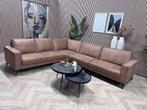 ZGAN HACO Trendy Hoekbank - Cognac - 293 x 253, Huis en Inrichting, Banken | Bankstellen, Ophalen, -, -, Hoekbank