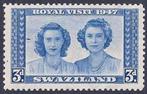 Swaziland 1947, Elizabeth - Margaret Royal Visit, pfrs./plak, Postzegels en Munten, Postzegels | Thematische zegels, Koningshuis